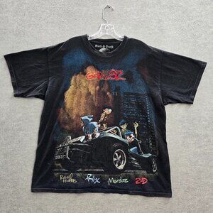 VINTAGE‎ Gorillaz Men Shirt XL Black Logo Embroidered Graphic Y2K Tee
